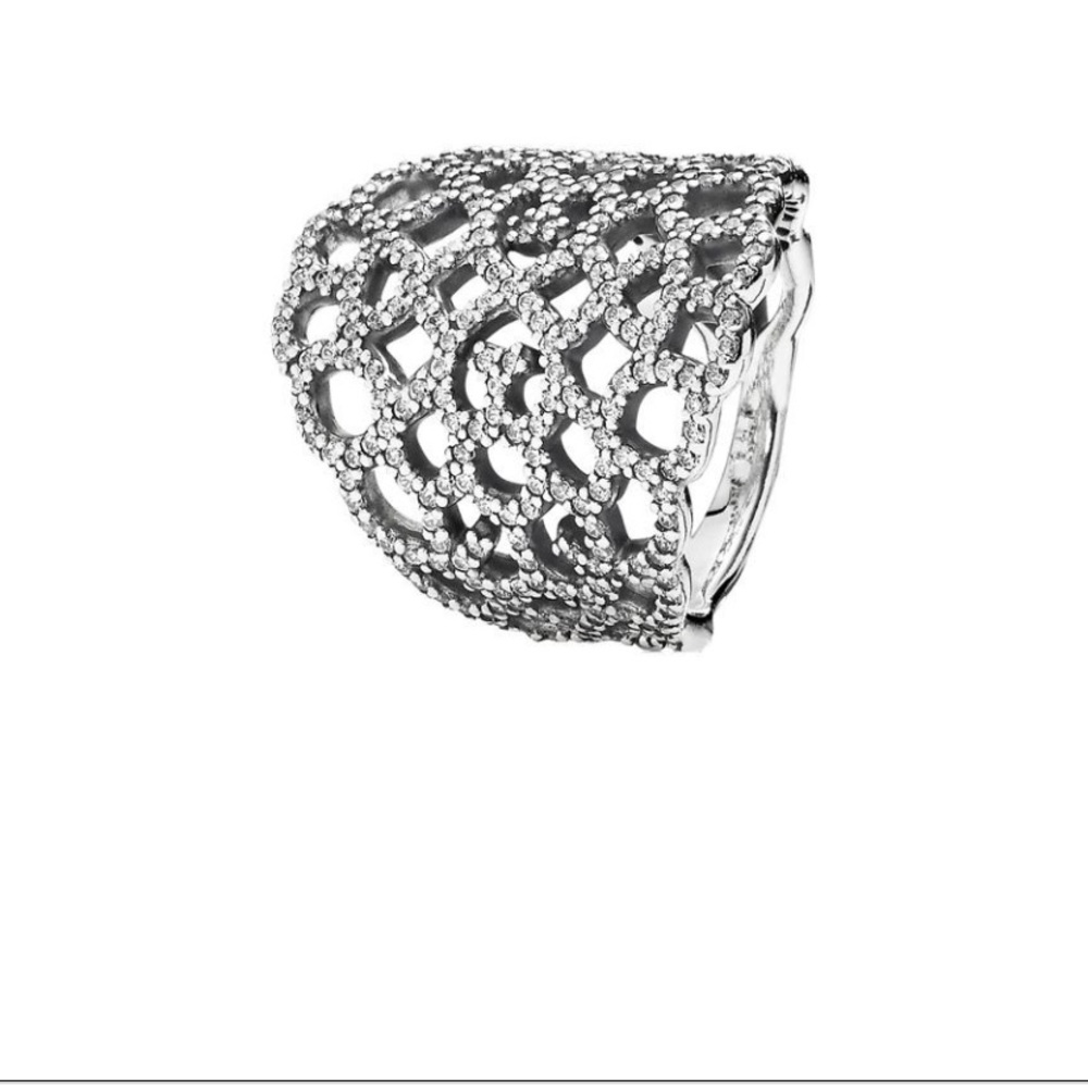 EUC Retired Pandora Shimmering Lace Ring